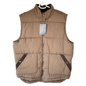 NWT St Johns Bay Men’s XLT Brown Puffer Vest Jacket Full Zip With Defects